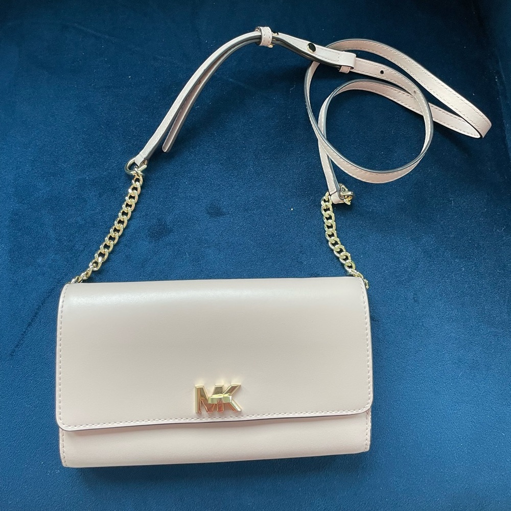 Michael Kors Blush Leather Crossbody Wallet Handbag
